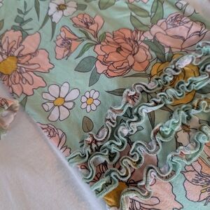 Floral Ruffle Footies By Angel Dear